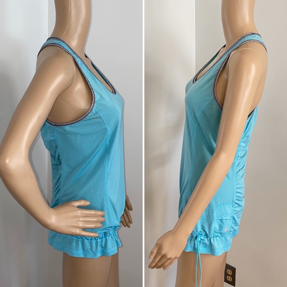 LULULEMON Turquoise Ruched Racerback Top - Picture 4 of 8